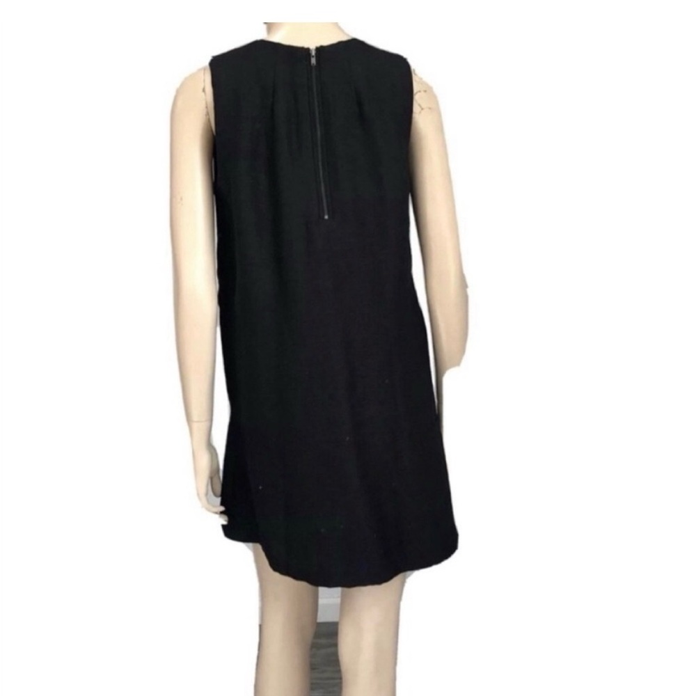 I Heart Ronson Black Mini Dress Sleeveless With Button-Trim Shoulders View 2